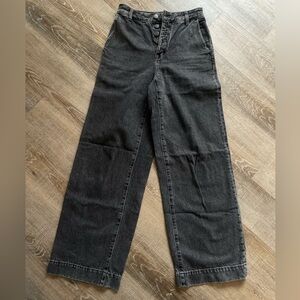 Madewell Charcoal Super Curvy Wide Leg Jeans